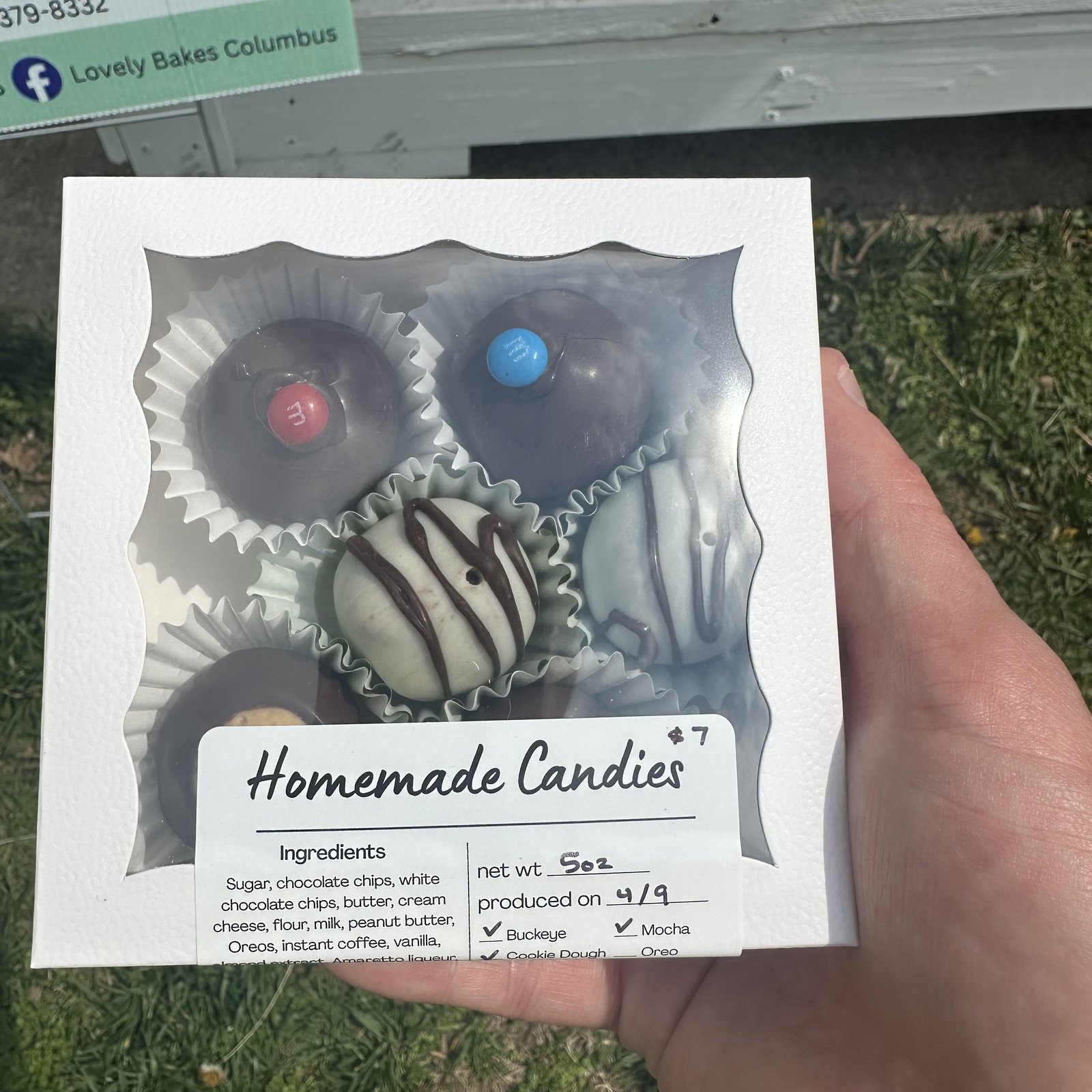 Boxed homemade chocolate truffles